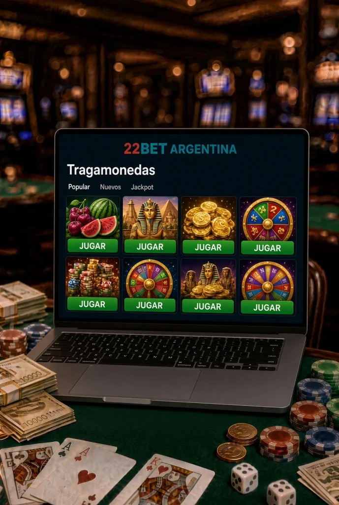 Portátil con tragamonedas